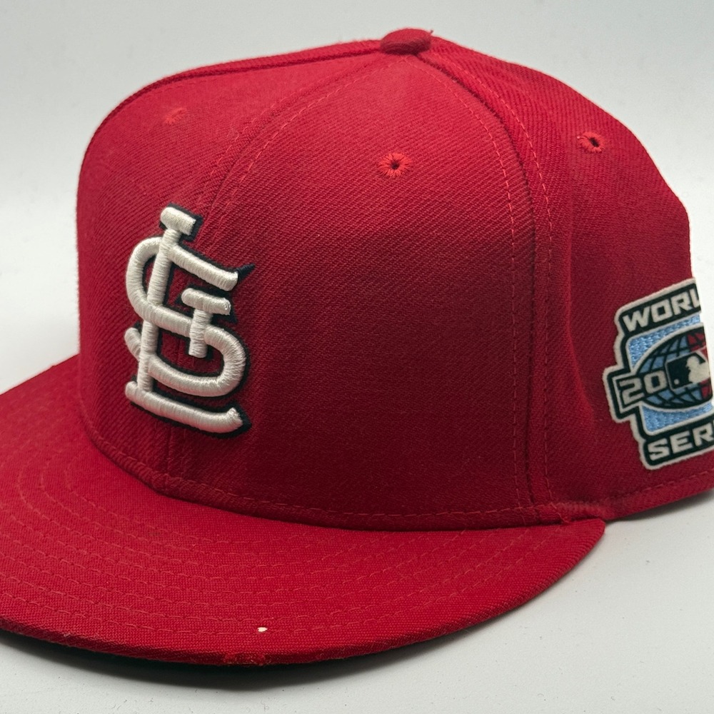 New Era 59FIFTY St Louis Cardinals 2006 World Series Patch Hat Red 7 1/2 Fitted